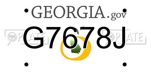G7678J Georgia License Plate