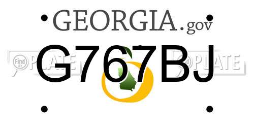 G767BJ Georgia License Plate