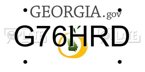 G76HRD Georgia License Plate