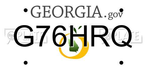 G76HRQ Georgia License Plate