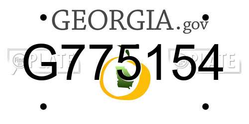 G775154 Georgia License Plate