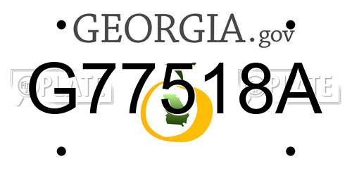 G77518A Georgia License Plate