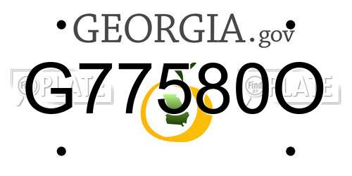 G77580O Georgia License Plate
