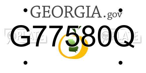 G77580Q Georgia License Plate