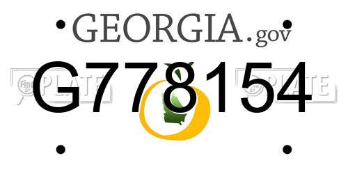 G778154 Georgia License Plate