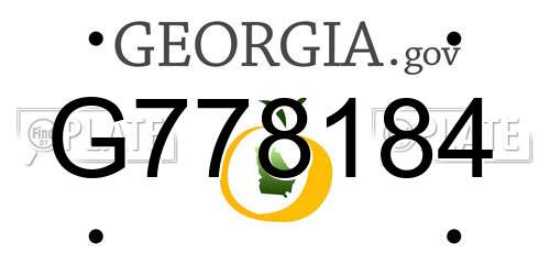 G778184 Georgia License Plate