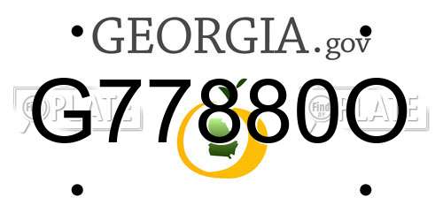 G77880O Georgia License Plate