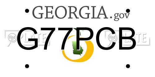 G77PCB Georgia License Plate