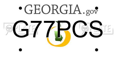 G77PCS Georgia License Plate