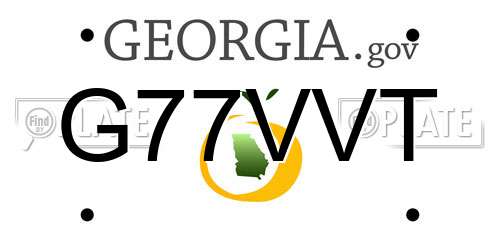 G77VVT Georgia License Plate