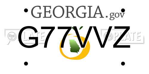 G77VVZ Georgia License Plate