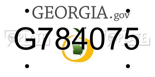 G784075 Georgia License Plate