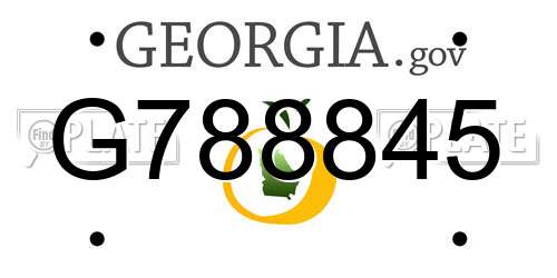 G788845 Georgia License Plate