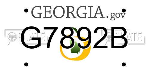 G7892B Georgia License Plate