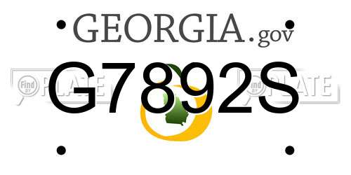 G7892S Georgia License Plate