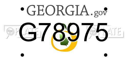 G78975 Georgia License Plate