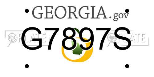G7897S Georgia License Plate