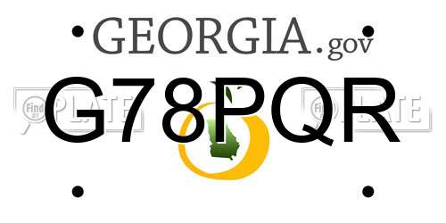 G78PQR Georgia License Plate