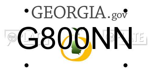 G800NN Georgia License Plate