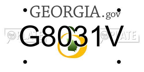G8031V Georgia License Plate