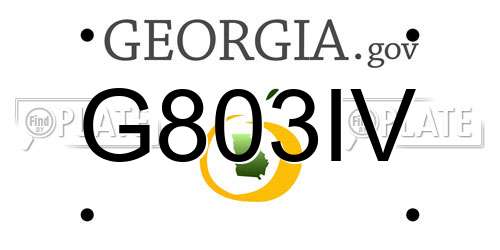 G803IV Georgia License Plate