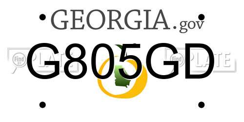 G805GD Georgia License Plate