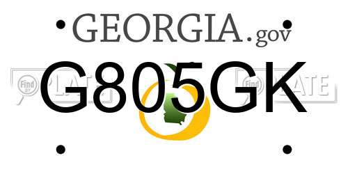 G805GK Georgia License Plate