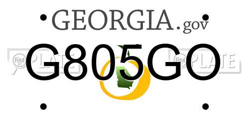 G805GO Georgia License Plate