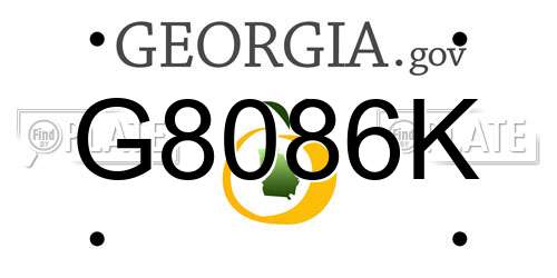 G8086K Georgia License Plate
