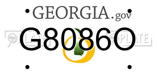 G8086O Georgia License Plate