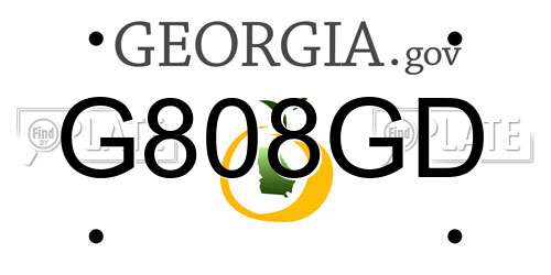 G808GD Georgia License Plate