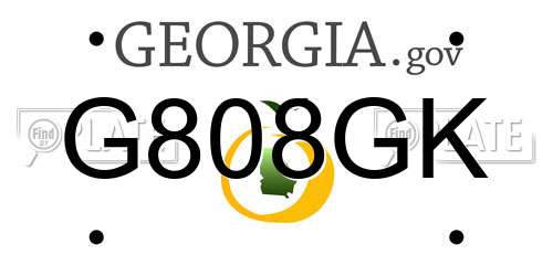 G808GK Georgia License Plate