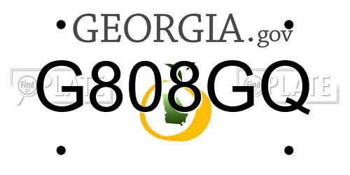 G808GQ Georgia License Plate