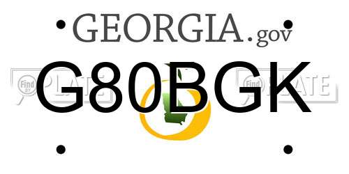 G80BGK Georgia License Plate