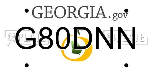 G80DNN Georgia License Plate