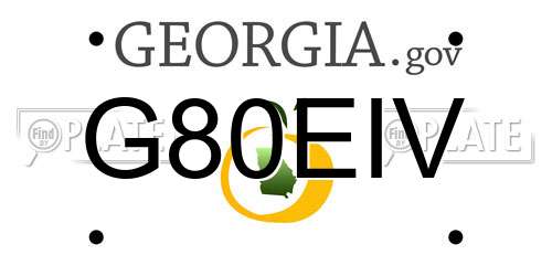 G80EIV Georgia License Plate