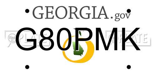 G80PMK Georgia License Plate