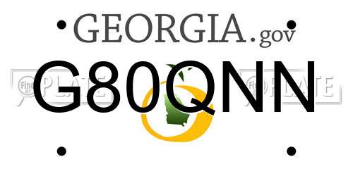 G80QNN Georgia License Plate