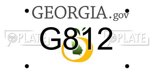 G812 Georgia License Plate