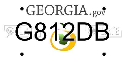 G812DB Georgia License Plate