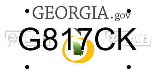 G817CK Georgia License Plate