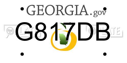 G817DB Georgia License Plate