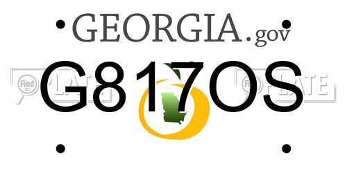 G817OS Georgia License Plate