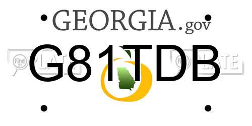 G81TDB Georgia License Plate
