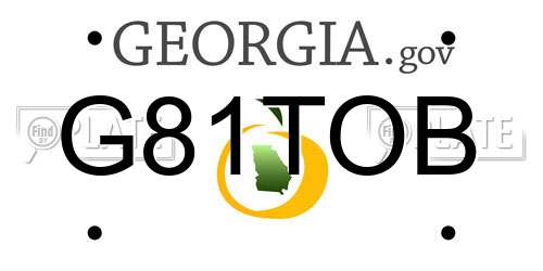 G81TOB Georgia License Plate