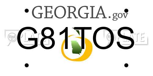 G81TOS Georgia License Plate