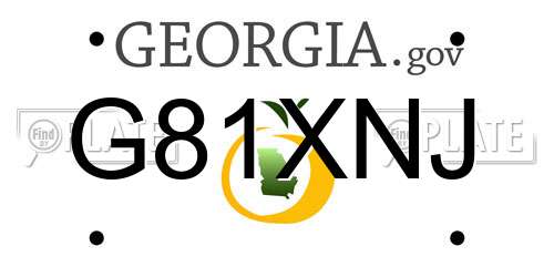 G81XNJ Georgia License Plate