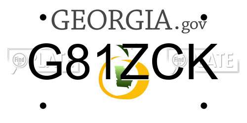 G81ZCK Georgia License Plate