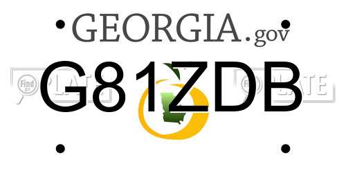 G81ZDB Georgia License Plate