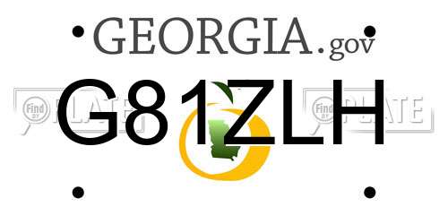 G81ZLH Georgia License Plate